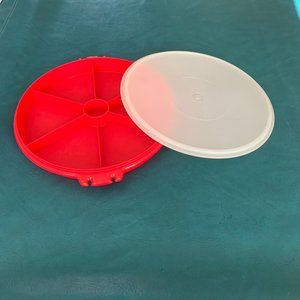 Vintage Tupperware Divided Serving Tray, with Sheer lid *no handle #405